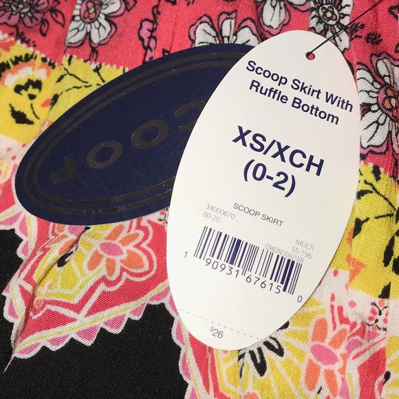Colorful Scoop Skirt w/Ruffle Bottom, Sz 0-2, NWT! - Picture 11 of 14